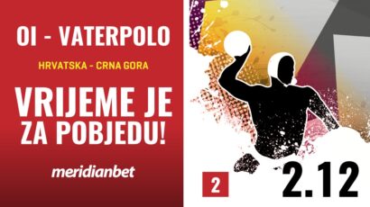 Crna Gora protiv Hrvatske ovjerava plasman u 1/4 finale olimpijskog turnira, a Meridian na ”dvojku” daje najjaču kvotu – 2.12!